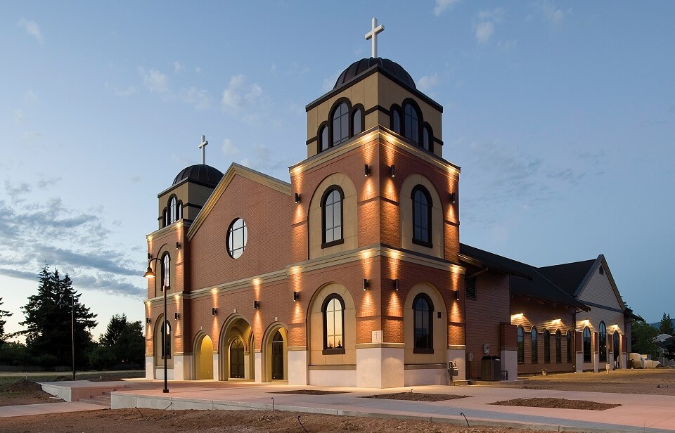 Immaculate Conception Church exterior, Mount Vernon, WA, Chad Fisher Construction