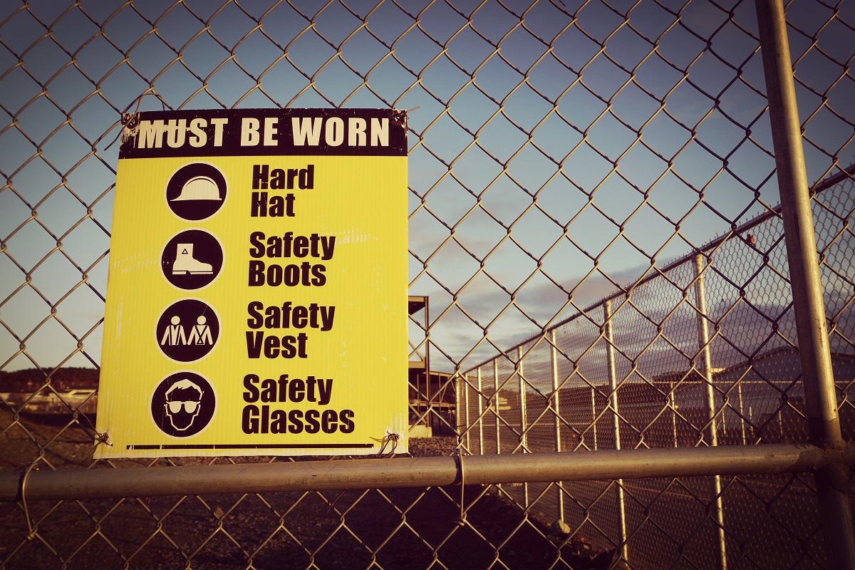 Site safety signs construction site